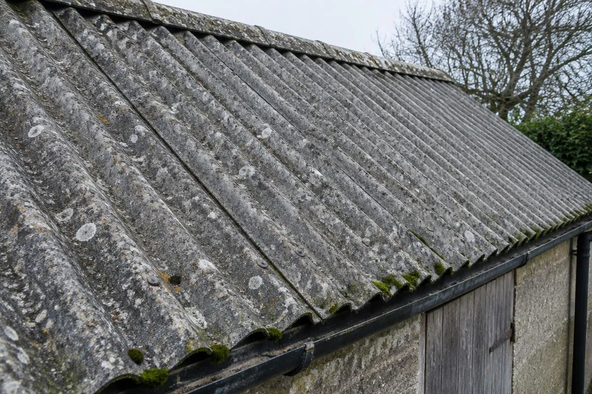 Illustration of older corrugated cement roofing